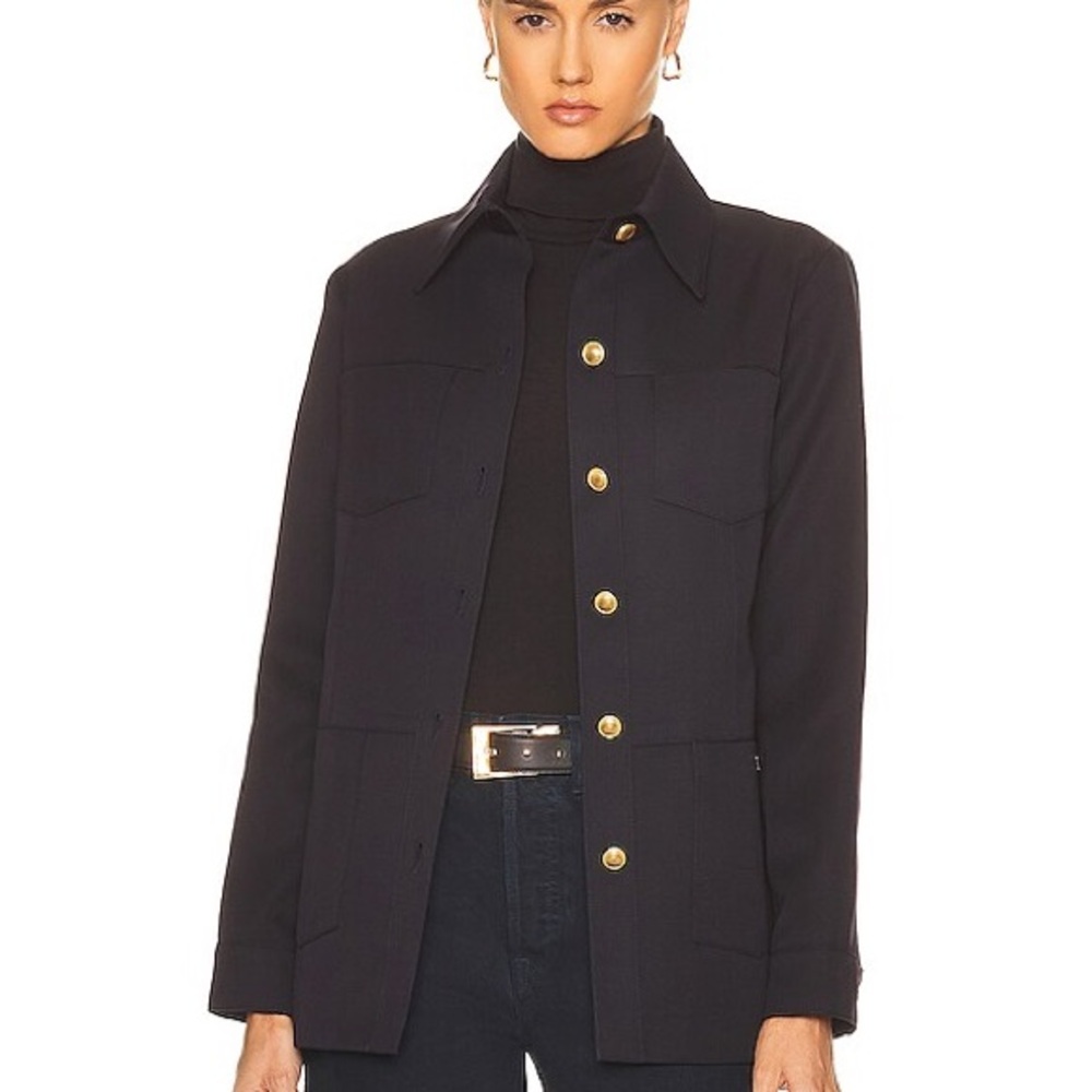 Nili Lotan Navy Jacket with Gold Buttons